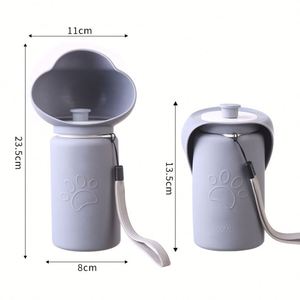 Bouteille d'eau pour animaux de compagnie en silicone, gris, bleu, jaune, portable, pour promenades, gobelet d'alimentation pour animaux de compagnie - Product Image 5