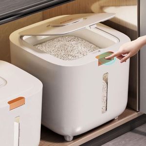 Conteneur à riz de haute qualité, baril de stockage, distributeur de céréales pour l'organisation de la cuisine, pour aliments ou cadeaux - Product Image 2