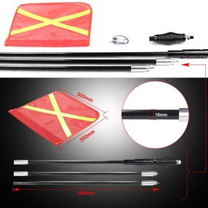 Drapeau de sable en fibre de verre 3M de 10 pieds, type Mine Whip <span class=keywords><strong>X</strong></span>, réfléchissant, pour véhicule 4x4 Simpson Desert, 4WD, de remorquage tout-terrain, avec mât - Product Image 6