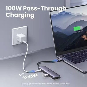 UGREEN CM195 Revodok Hub USB C para Laptop, 7 en 1, Dongle USB C, <span class=keywords><strong>HDMI</strong></span> 4K, Carga PD de 100W, Lector de Tarjetas Tipo C para MacBook Pro, Air, iPad - Product Image 3