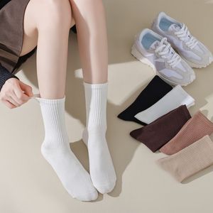 Women's Slouch <b>Socks</b> Mid Calf 50D Polyester Solid Color Four Seasons Casual Wear - Product Image 1