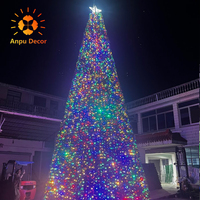 3D Große Outdoor-Weihnachtsbaum-Lichtskulptur, Wasserdichter Pulverbeschichteter Eisenrahmen LED-Dekoration für Garten-Mittelpunkt und Veranstaltungen
