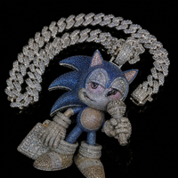 Colgante de Hip Hop de Plata VVS Moissanite de Venta Caliente Directo de Fábrica, Colgante Personalizado de Personaje de Dibujos Animados para Hombres, Estilo Urbano Diario