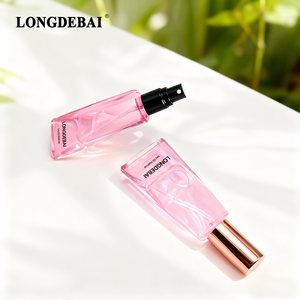 Portable <b>Pink</b> Irregular Toothpaste Shape Perfume Glass <b>Bottle</b> 8ml 10ml Crimp Mini Empty Perfume <b>Bottle</b> with Spray - Product Image 1