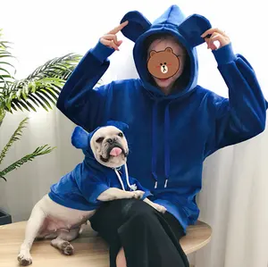 Ropa de lujo a juego para perro y propietario, prendas cálidas de otoño e invierno para perro, moda elegante de terciopelo a juego