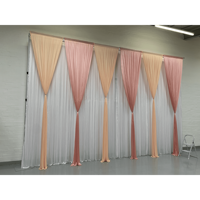 Support de toile de fond portable 20x10 pieds à double barre transversale, système de tuyaux et de rideaux robuste pour décorations de mariages, fêtes et événements