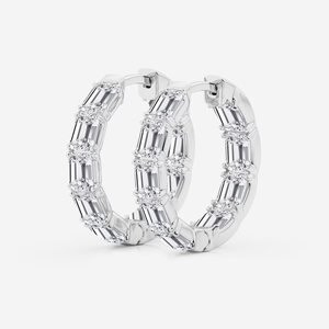 Elegantes Pendientes de Aro con Diamantes Cultivados en Laboratorio de 1 1/2 Quilates, Corte Princesa, con un Brillo Radiante, Joyería de Lujo Ética para Mujer - Product Image 3