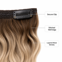 Extensions de cheveux russes Genius Weft à cuticules alignées, double épaisseur