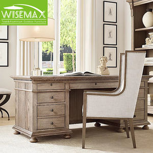 विसममैक्स फर्नीचर अमेरिकी देश ओक लकड़ी अध्ययन तालिका क्लासिक रेट्रो आयताकार लेखन डेस्क - Product Image 3