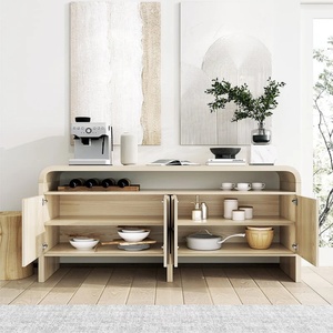 Meuble de rangement latéral en bois courbé de style italien moderne, style nordique, pour salon - Product Image 4