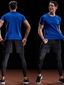 Men's Quick Dry Custom Sports <b>Tshirt</b> Knitted <b>Polyester</b>/Cotton Fabric Mesh Design - Product Image 3