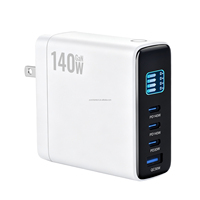 Produk Baru Diluncurkan: Charger Perjalanan 140W 30W Pengisian Cepat Multi-Perangkat Adaptor Daya GaN dengan Layar TFT EU UK AU US