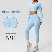 Custom dames yoga set van effen kant, 2-delig, met capuchon, halflange mouwen, cropped top, mid-waist shorts, duimgaten, zachte stof, activewear