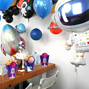 Boîtes à Popcorn en Carton avec Laminage Mat et Gaufrage, Contenants Alimentaires pour Bonbons et Biscuits, Idéales pour Fêtes d'Anniversaire sur le Thème des Astronautes et de la Galaxie - Product Image 6