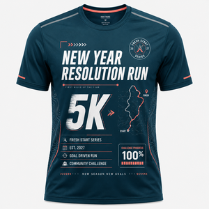 เสื้อวิ่งวันปีใหม่ 5K ฟิตเนสชาเลนจ์ ชุดกีฬาวิ่งแบบกำหนดเอง - Product Image 2