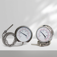 Thermomètre à pression en acier inoxydable 304, jauge de température à distance, affichage analogique, monté axialement, indicateur de température industriel