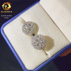 Pendientes <span class=keywords><strong>de</strong></span> Plata <span class=keywords><strong>de</strong></span> Ley 925 con Moissanita VVS Color D, Joyería <span class=keywords><strong>Fina</strong></span> <span class=keywords><strong>de</strong></span> Moda, Pasan la Prueba del Diamante, Estilo Hip Hop Iced Out - Product Image 1