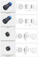 Conector de Cable SP28 SD28 Industrial a Prueba de Agua IP68 380V 45A, Enchufe Macho y Hembra de 2, 3, 4, 5, 6, 7, 9, 10, 12, 14, 16, 19, 22, 24, 26 Pines
