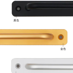 Poignée coulissante robuste en alliage d'aluminium noir moderne, sans perçage, pour portes de grange, armoires et placards - Product Image 4