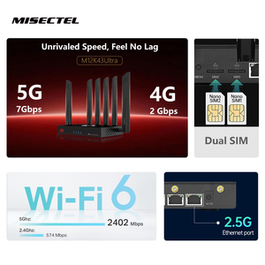 Misectel X75 M12K43 Siêu 5G Modem Wifi6 Dual Band Dual Sim VPN Lưới Thay Đổi Imei Có Thể Tháo Rời <span class=keywords><strong>Antenna</strong></span> 5G <span class=keywords><strong>Router</strong></span> Sim Thẻ Tường Lửa - Product Image 2