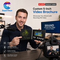 Brochure vidéo à induction magnétique Premium A5 avec écran LCD IPS HD de 5,0 pouces, résolution 800x480, impression CMYK, MP4/AVI
