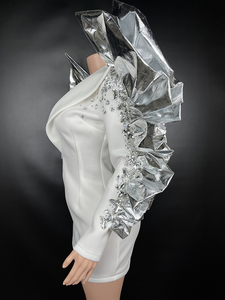 Abito <span class=keywords><strong>da</strong></span> Sera Lungo con Maniche Lunghe e Perline Scintillanti, Vestito <span class=keywords><strong>da</strong></span> Cerimonia di Lusso e alla Moda con Paillettes per Donne - Product Image 2