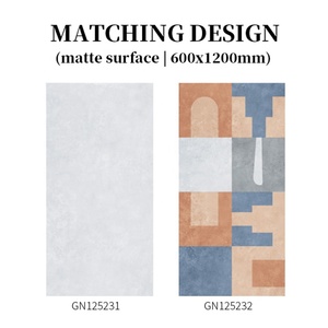Piastrelle in porcellana rustiche stagionate 600x1200mm con motivo geometrico superficie testurizzata per pavimento e parete in bagno - Product Image 5