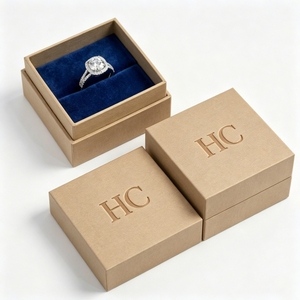 Wholesale Factory Price Ring Lid and Base <b>Box</b> Factory Bulk Supplier Custom Logo Cardboard Jewelry Case for Wedding Gift <b>Pack</b> - Product Image 4