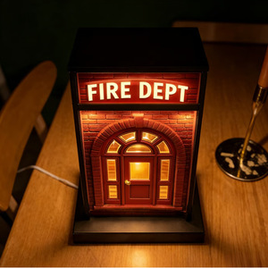 Lampe décorative LED rétro style pompiers, lumière miniature 3D pour la décoration de la maison ou du bureau - Product Image 1