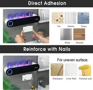 4 أكواب حامل فرشاة أسنان موزع معجون الأسنان معقم بالأشعة فوق البنفسجية معقم USB من النوع C شحن ببطارية مللي أمبير في الساعة - Product Image 5