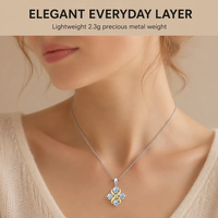 Nouveaux bijoux en moissanite, argent sterling S925, élégant, unique, collier pendentif en moissanite à quatre pierres, plaqué or, chaîne en corde, GRA