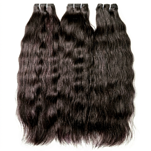 Indian Remy Human Hair Weave Extensions 100% Virgin 1B 26 Inches 100g <b>Body</b> <b>Wave</b> Double Drawn Machine Double Weft Natural Black - Product Image 1