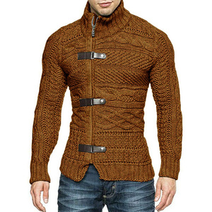 Suéter <span class=keywords><strong>de</strong></span> <span class=keywords><strong>cuello</strong></span> <span class=keywords><strong>alto</strong></span> <span class=keywords><strong>de</strong></span> Otoño/Invierno, anillo <span class=keywords><strong>de</strong></span> cuero para <span class=keywords><strong>hombre</strong></span>, cárdigan <span class=keywords><strong>de</strong></span> punto <span class=keywords><strong>de</strong></span> manga larga, ropa <span class=keywords><strong>de</strong></span> talla grande para <span class=keywords><strong>hombre</strong></span> - Product Image 5