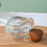 Flacon de parfum ovale transparent personnalisé de luxe 100 ml, flacon d'eau de Cologne à fond épais, bouchon en bois, vaporisateur de parfum