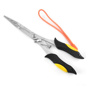 Multifunctional <b>Long</b> <b>Nose</b> Stainless Steel Fishing Pliers Lure Pliers With Safety Lanyard For Hook Removing Line Cutting Split Ri - Product Image 2