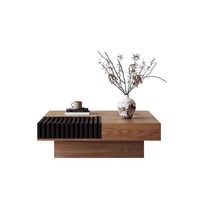 Table basse carrée en bois massif durable de style européen moderne pour petit appartement, salon, meubles de maison