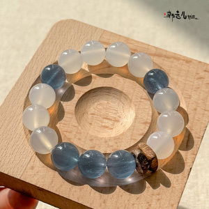 Pulsera <span class=keywords><strong>de</strong></span> cuentas <span class=keywords><strong>de</strong></span> <span class=keywords><strong>jade</strong></span> blanco natural y cristal <span class=keywords><strong>de</strong></span> fluorita azul con espaciador <span class=keywords><strong>de</strong></span> madera <span class=keywords><strong>de</strong></span> agar - Joyería <span class=keywords><strong>de</strong></span> regalo curativa <span class=keywords><strong>de</strong></span> moda para mujer - Product Image 2