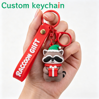 Porte-clés en caoutchouc, accessoires de porte-clés, porte-clés de Noël 3D en PVC, porte-clés personnalisés OEM, breloques de sac, porte-clés en gros, pendentifs de Noël ODM
