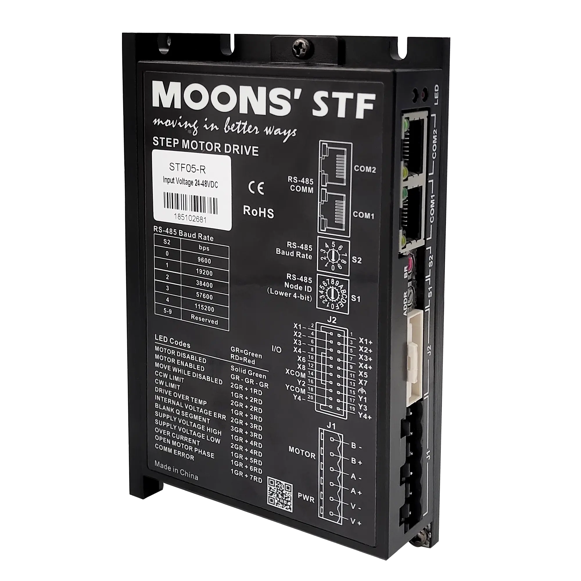 MOONS high performance 24-70VDC 10a stepper drive Modbus RS-485 CANopen EtherNet/IP EtherCAT 2 phase step motor driver