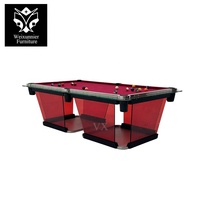 Table de billard moderne italienne de luxe 8FT/9FT en verre trempé, taille personnalisable, table de billard professionnelle pour hôtel, appartement, jeux