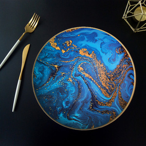 Juego de vajilla de porcelana china de hueso europeo al por mayor, Platos y platos de cerámica azul de 8 pulgadas y 10,5 pulgadas, juegos de cena de porcelana - Product Image 2