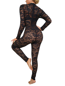 Combinaison en dentelle Yicheng personnalisée, style européen et américain, pour femmes, été, tendance, <span class=keywords><strong>sexy</strong></span>, ajourée, coupe ajustée, séduction - Product Image 5