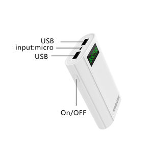KINGLEEN 305X <span class=keywords><strong>batterie</strong></span> <span class=keywords><strong>externe</strong></span> blanc noir <span class=keywords><strong>10000mAh</strong></span>, banque d'alimentation à double sortie USB avec affichage numérique LCD - Product Image 2
