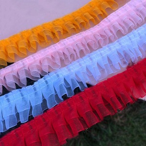 Vestiti da 4cm per cucire in tessuto Organza a 2 strati lavorati a maglia fai da te <span class=keywords><strong>abiti</strong></span> decorativi in pizzo plissettato in Tulle - Product Image 1