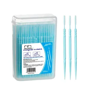 200pcs Toothpick plástico macio descartável Food-grade para dentes limpos e gomas saudáveis