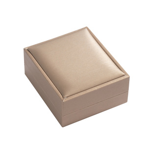 MyMuyu High-End Brushed Pu Jewelry Box Champagne Gold 8.5x7.4x4.0cm Flip-Top For Brooch Ring Necklace Earring Gift - Product Image 3