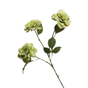 Huaien 3 tenedores elegante reina Rosa Flores simuladas hechas a mano para boda flor fila de tierra decoración del hogar al aire libre - Product Image 5