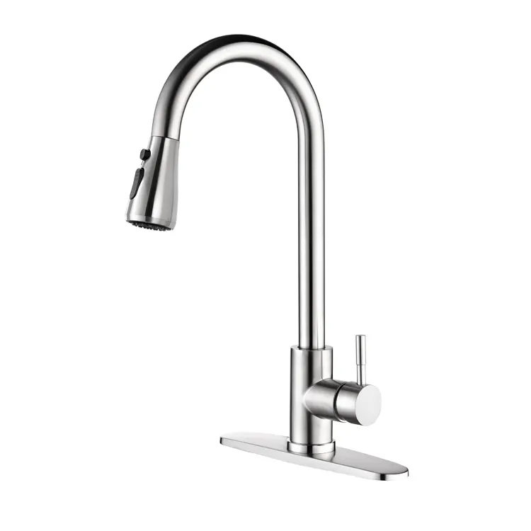 2021 New Product Deck Mount Instant Boiling Water Tap Chrome Pull Out Kitchen Faucet With Pull Qut Sprayer Kitchen Sink Faucet