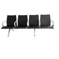 Banc d'attente moderne LEADCOM LS-535Y à 4 places avec rembourrage en PU pour aéroports et hôpitaux, sièges en rangée pour terminaux