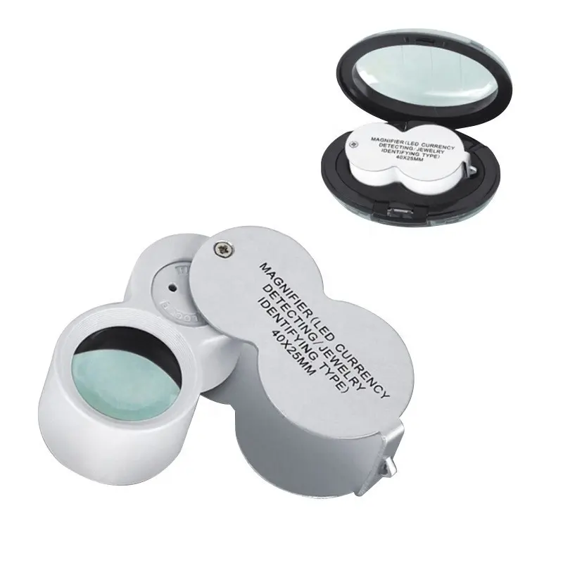 Best Price mini plastic portable magnifying glass magnifier loupe lamp